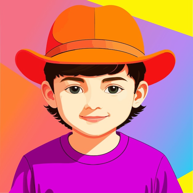 Vecteur enfant avec chapeau