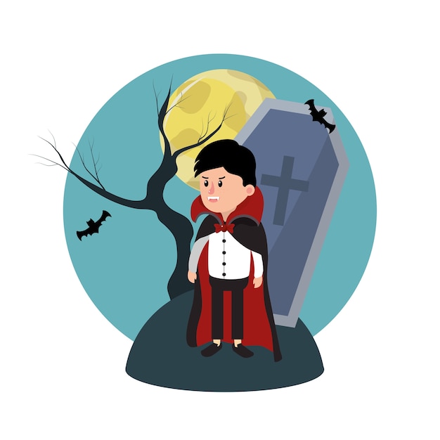 Enfant en costume de dracula