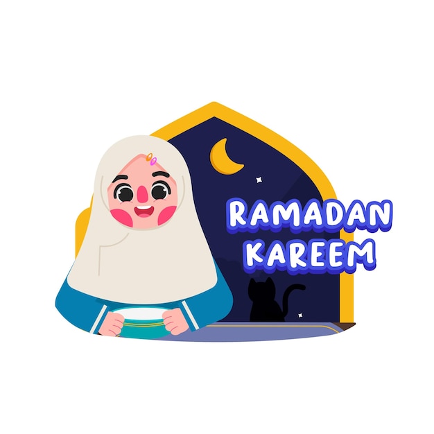 Enfant Musulman Ramadan Kareem