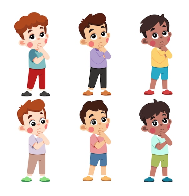 enfant, pensée, debout