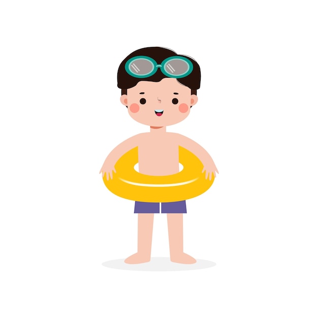 Enfant Portant Des Maillots De Bain Et Des Bagues