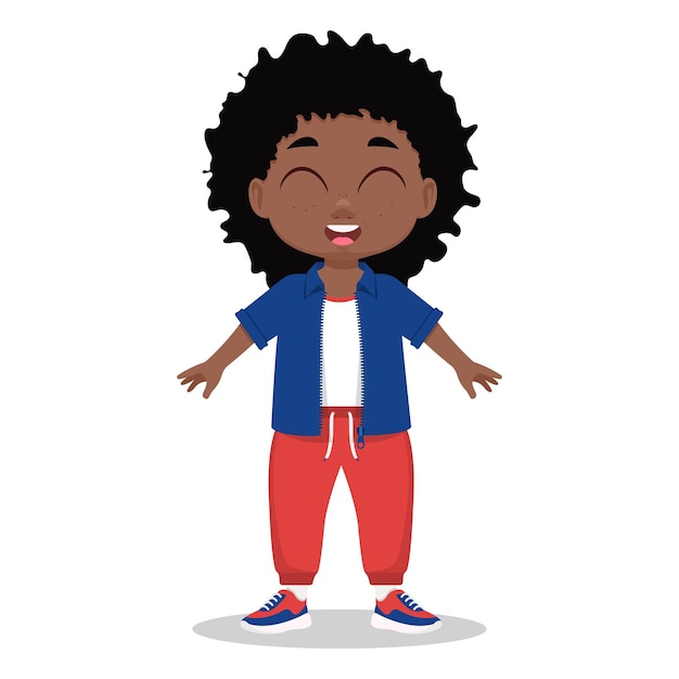 Enfant souriant mignon, garçon, écolier. Illustration vectorielle