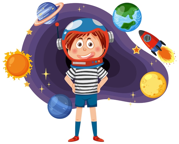 Vecteur enfants d'astronomie en style cartoon