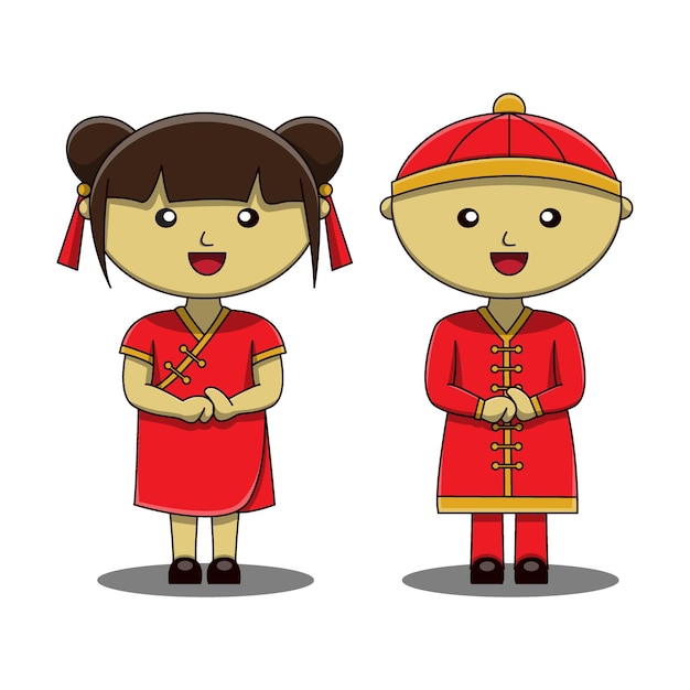 Vecteur enfants chinois nouvel an chinois