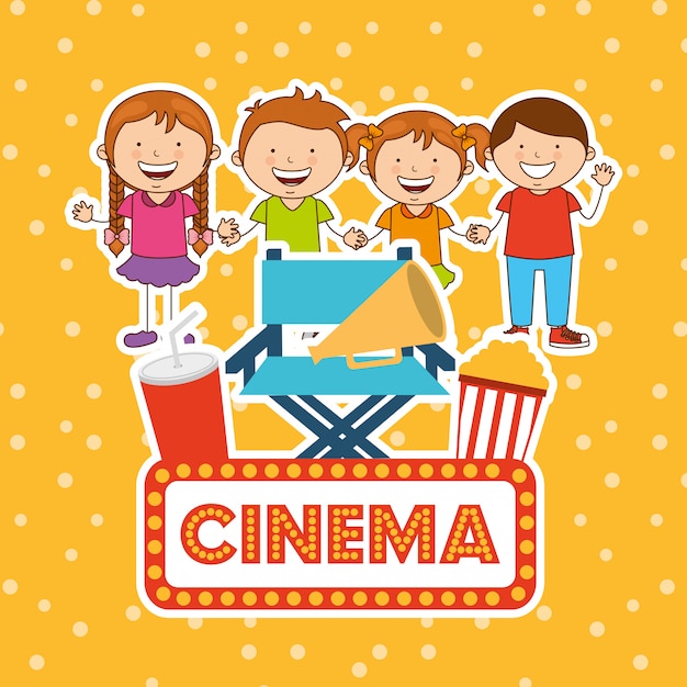 Vecteur enfants cinéphiles