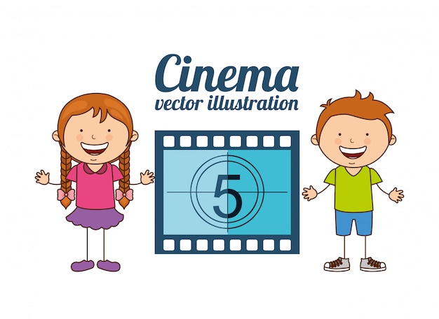 Vecteur enfants cinéphiles