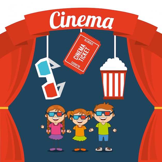 Vecteur enfants cinéphiles