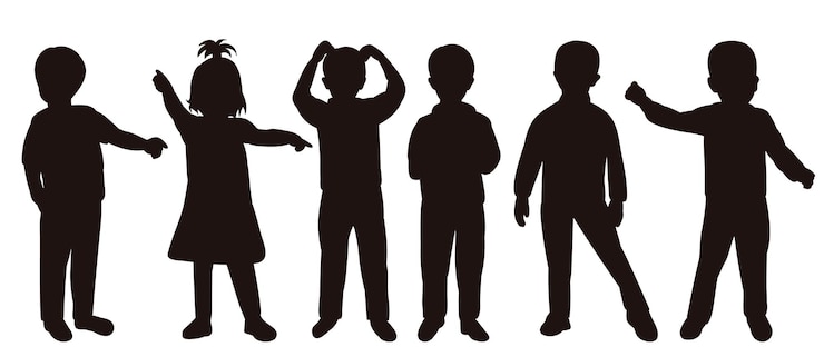 Vecteur enfants enfant silhouette vecteur isolé