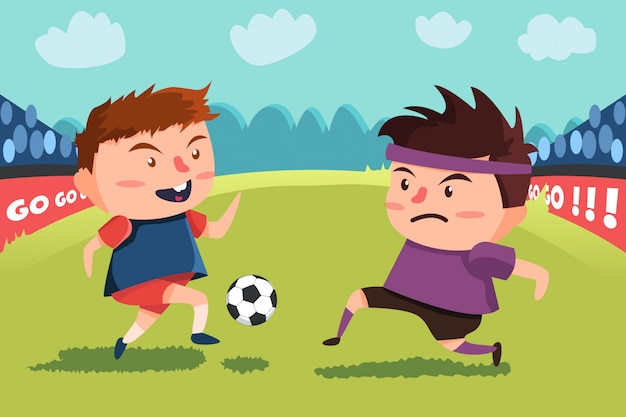 Enfants Jouant Au Football