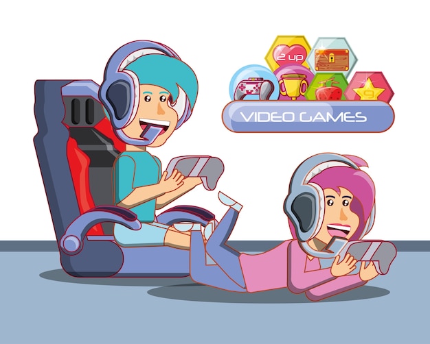 Enfants Jouant Avec La Console De Jeu Vidéo