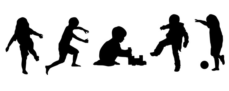 enfants jouant silhouette active