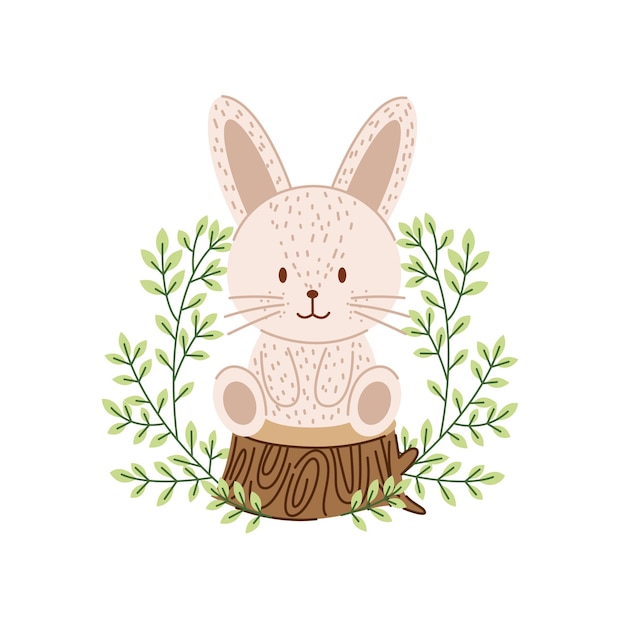 Les Enfants De Lapin De Conception D'impression De Lapin Mignon Dessinés à La Main Impriment Sur Le T-shirt