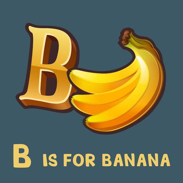 Vecteur enfants lettre de l'alphabet b et banane