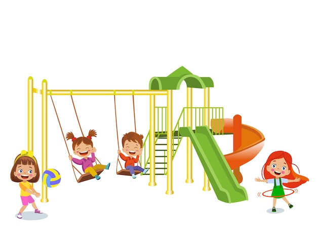 Des enfants mignons jouant dans le parc.