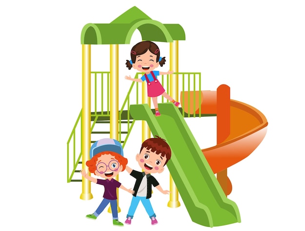 Des enfants mignons jouant dans le parc.