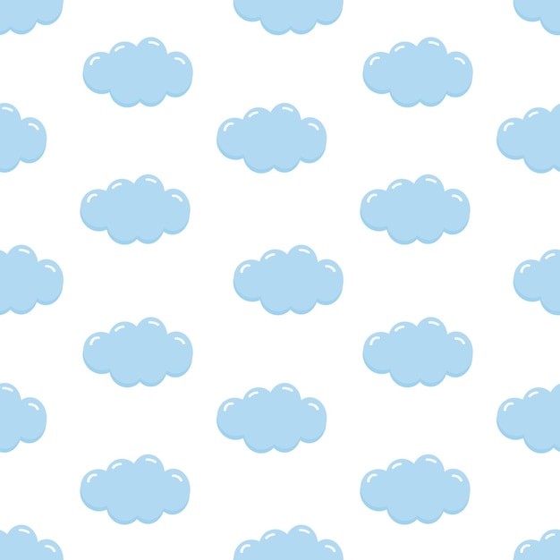 Vecteur enfants mignons motif sans couture avec des nuages simples enfantins illustration vectorielle pour les imprimés et le décor de textiles pour bébés