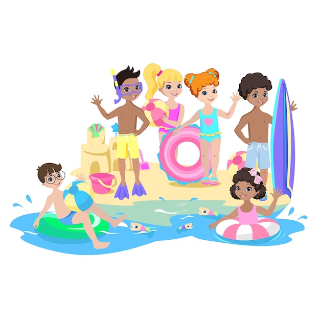 Les enfants sur la plage