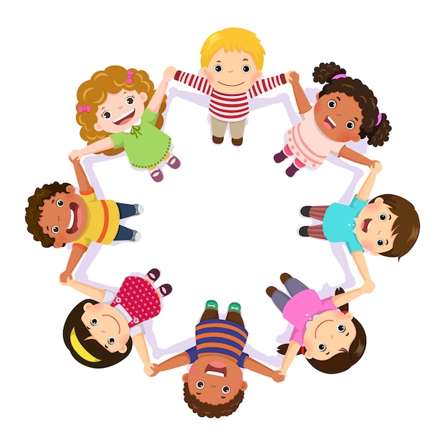 Enfants se tenant la main en cercle