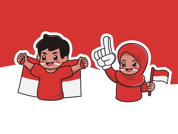 Enfants supporters indonésiens