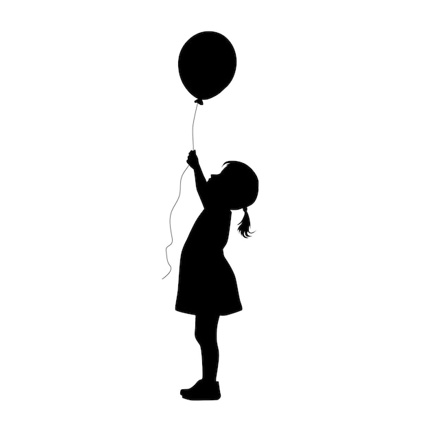 Enfants tenant des silhouettes de ballons de garçons et de filles avec des ballons enfants avec des ballons