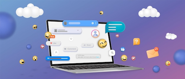 Engagement des médias sociaux dans le concept de campagne de messagerie SMM