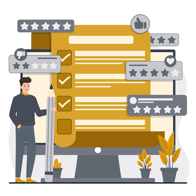 enquête en ligne auprès des clients et révision des concepts de rétroaction pour améliorer la qualité des services et la satisfaction des utilisateurs
