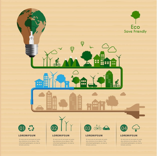 Enregistrer Amical Eco Concept énergétique Infographique.