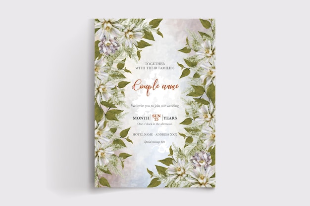 Enregistrer Les Modèles D'invitation Florale De Mariage De Date