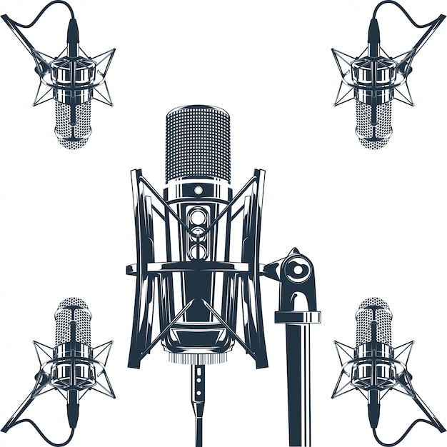 Enregistreur de vecteur Microphone Illustration vectorielle