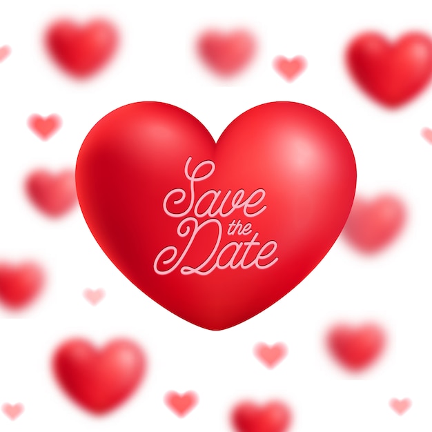 Enregistrez les coeurs rouges d&#39;illustration vectorielle date