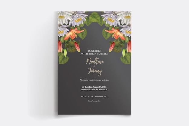 ENREGISTREZ LA DATE MODÈLE D'INVITATION FLORAL