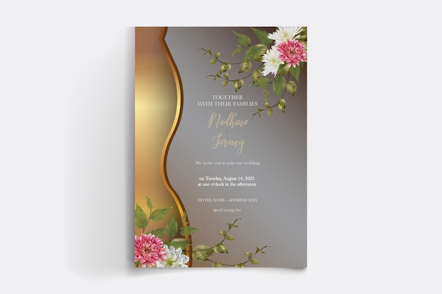 Enregistrez La Date Modèle D'invitation Floral