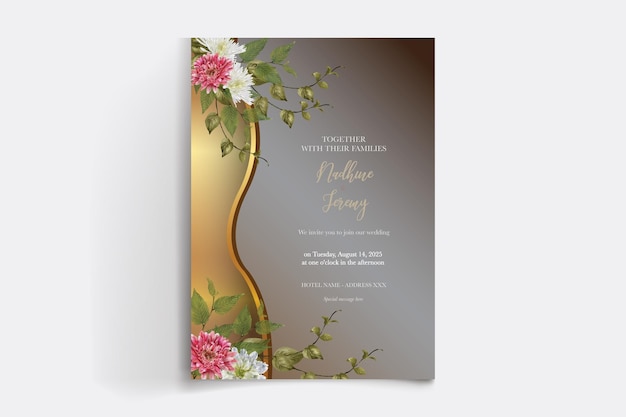 ENREGISTREZ LA DATE MODÈLE D'INVITATION FLORAL