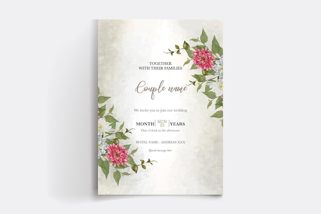 ENREGISTREZ LA DATE MODÈLE D'INVITATION FLORAL