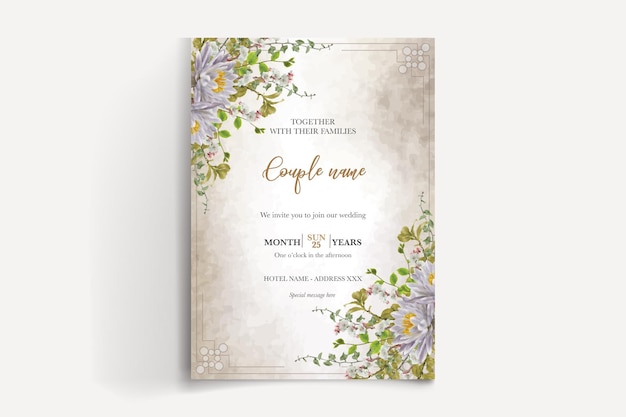 ENREGISTREZ LA DATE MODÈLE D'INVITATION FLORAL