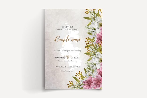 ENREGISTREZ LA DATE MODÈLE D'INVITATION FLORAL