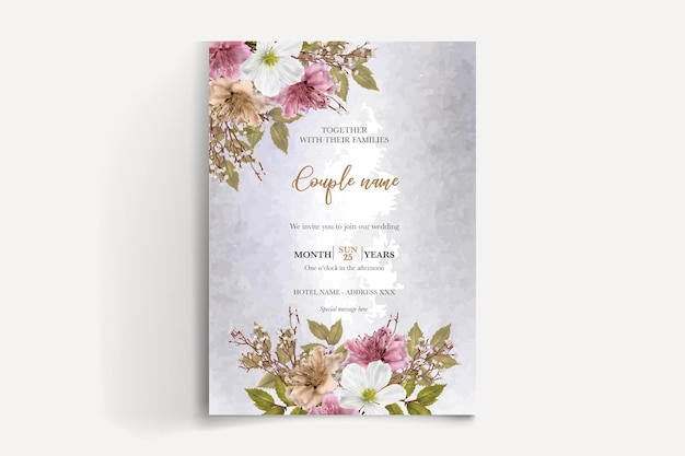 ENREGISTREZ LA DATE MODÈLE D'INVITATION FLORAL