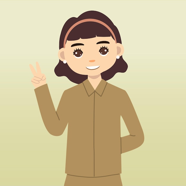 Enseignante portant l'uniforme à l'illustration de l'école
