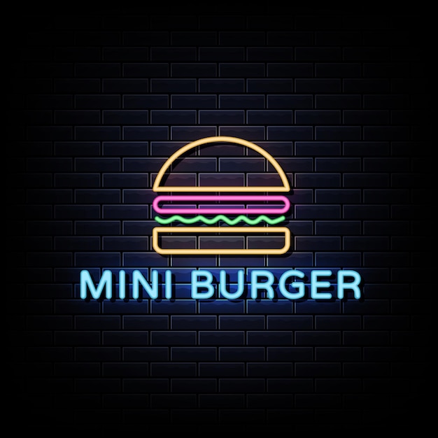 Enseigne Au Néon Mini Hamburgers.