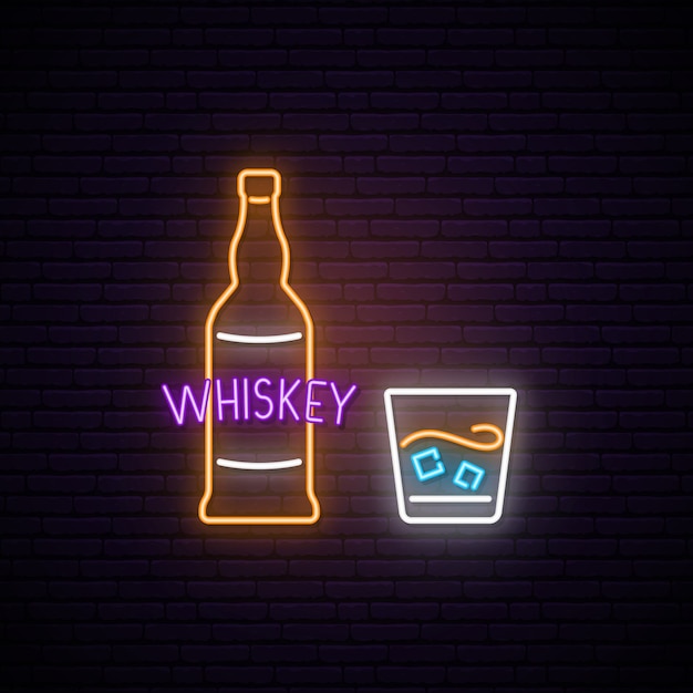 Enseigne Neon Whiskey.