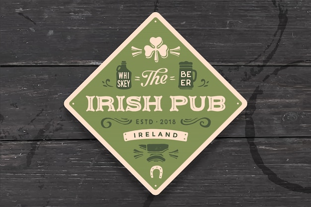 enseigne pour Irish Pub.