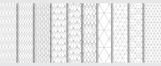 Vecteur ensemble de 10 motifs vectoriels de tissu sans couture géométrique