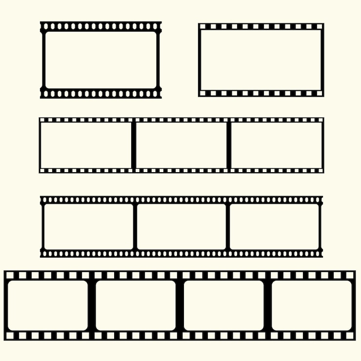 Vecteur ensemble de 3 types de vecteurs de bande de film