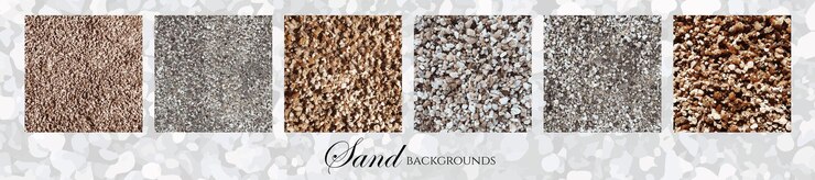 Vecteur ensemble de 6 textures de sable. élément vectoriel pour fonds d'écran et arrière-plans