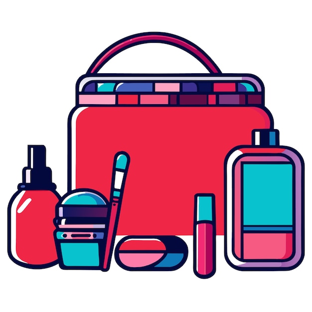 Ensemble D'accessoires De Beauté Ou De Cosmétiques Ou De Maquillage Collection Illustration Vectorielle