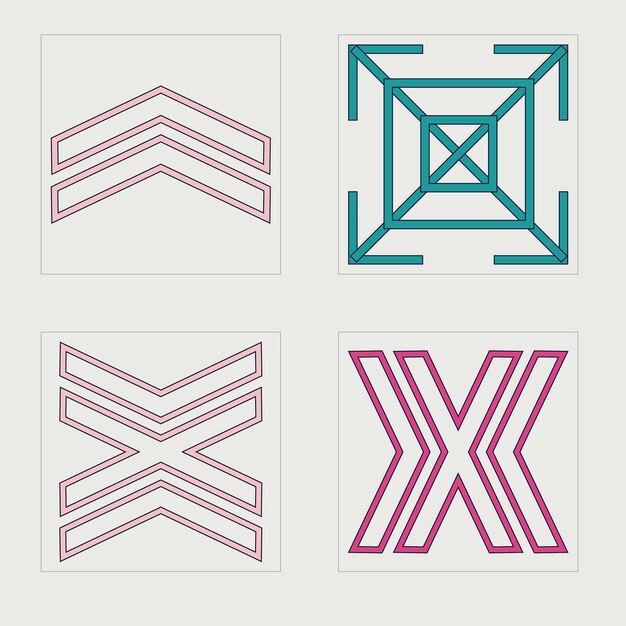Ensemble d'actifs graphiques vectoriels Brutalisme formes d'étoiles et de fleurs Pour les T-shirts modernes conçus