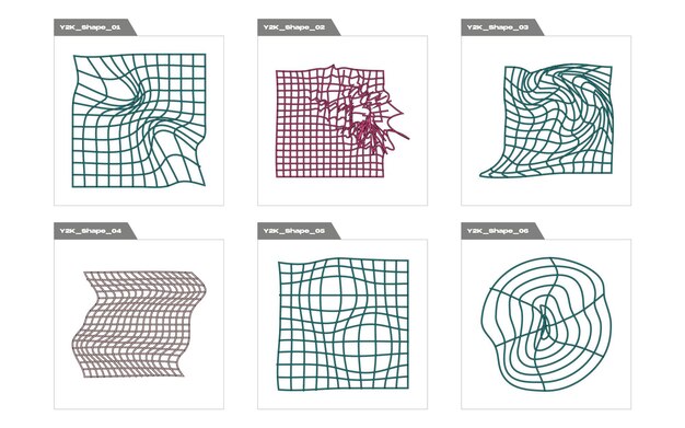 Ensemble d'actifs graphiques vectoriels Figures postmodernes géométriques à la mode Formes abstraites modernes