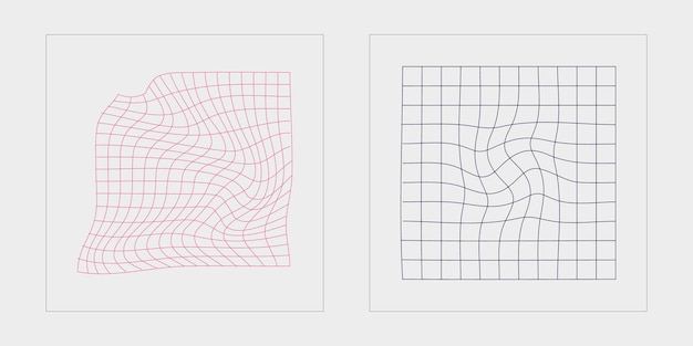 Ensemble d'actifs graphiques vectoriels Grande collection d'objets de symboles géométriques graphiques abstraits dans le style y2k