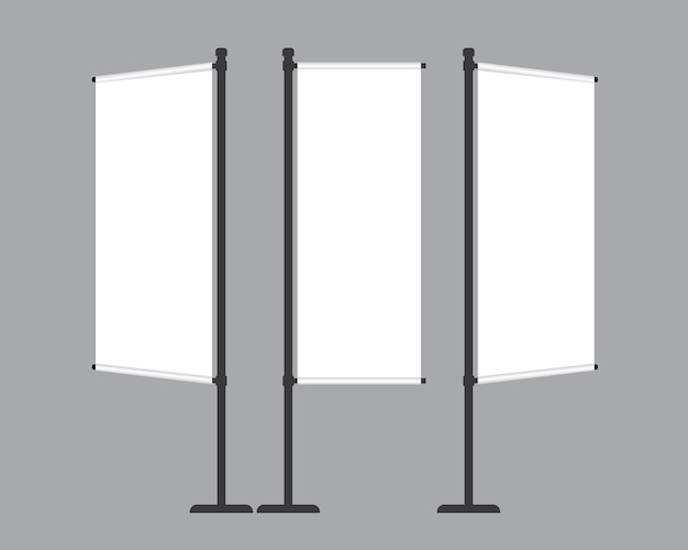 Ensemble d&#39;affiches de bannières maquette drapeau blanc