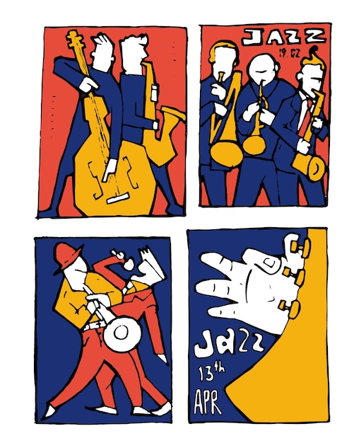 Ensemble D'affiches Festival De Musique Jazz